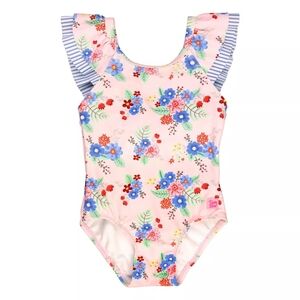 Ruffle Butts Coastal Breeze Floral Ruffle V-Back One Piece